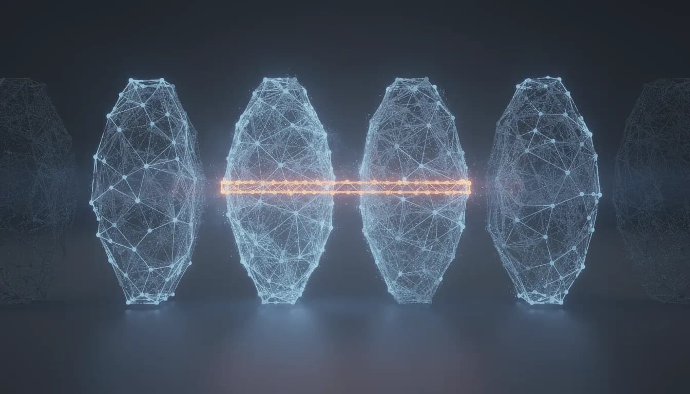 AI models comparison 2026 hero — abstract model networks side by side with one highlighted path